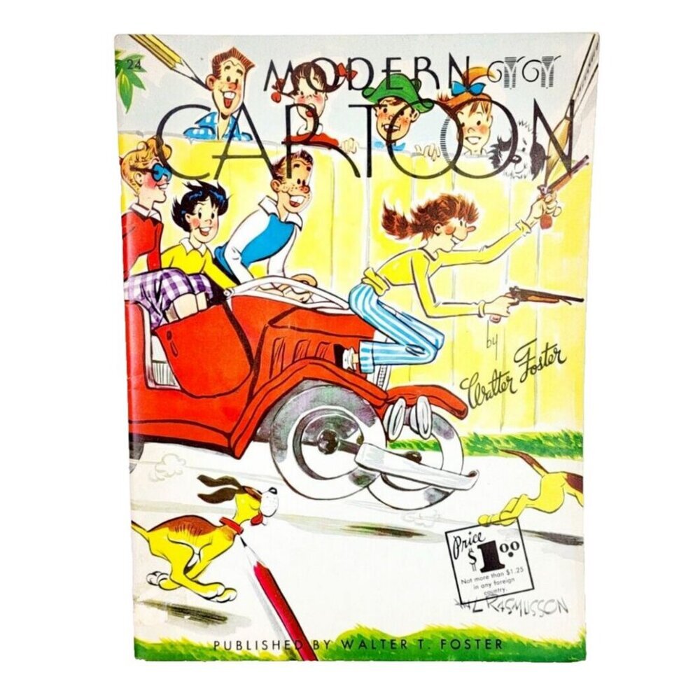Vintage Modern Cartoon Walter Foster Art Animation How To Drawing Book